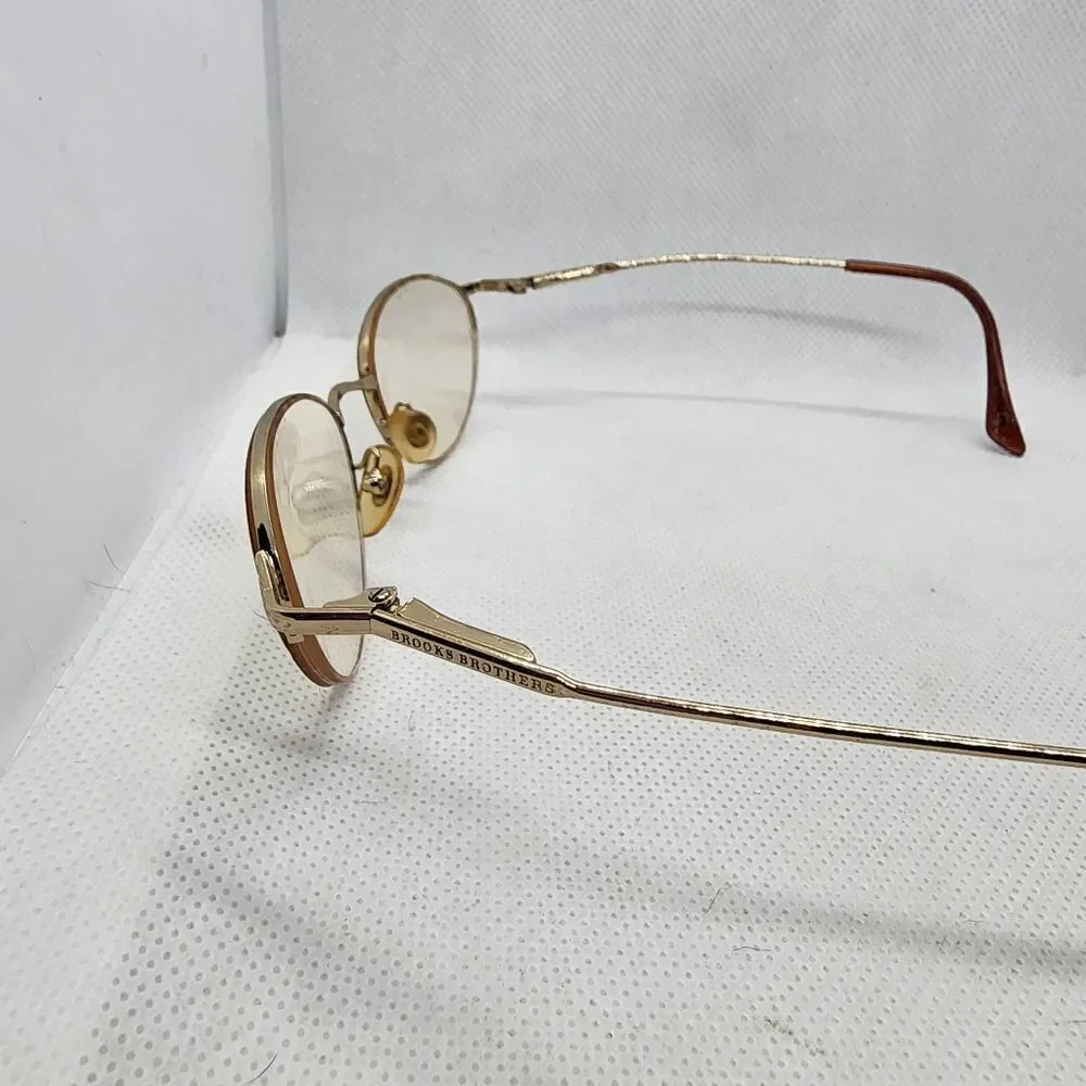 Brooks Brothers Gold & Brown Prescription Glasses Frames